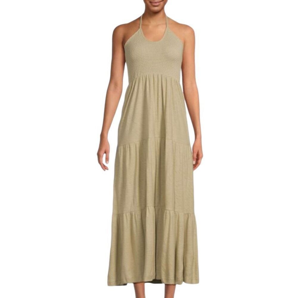 Nation LTD Kira 70s Pima Cotton Tiered Maxi Dress Size M